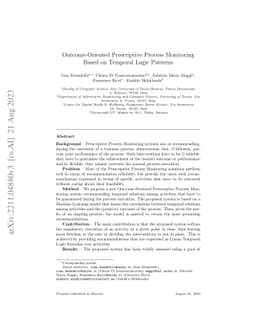Outcome-Oriented Prescriptive Process Monitoring Based on Temporal Logic
  Patterns
