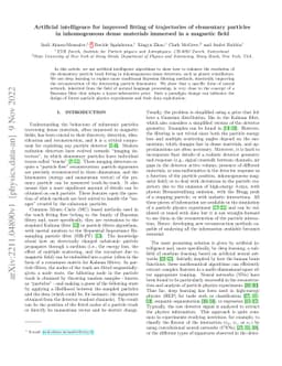 Artificial intelligence for improved fitting of trajectories of
  elementary particles in inhomogeneous dense materials immersed in a magnetic
  field