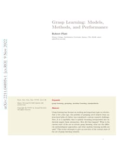 Grasp Learning: Models, Methods, and Performance