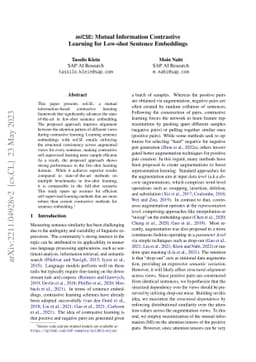 miCSE: Mutual Information Contrastive Learning for Low-shot Sentence
  Embeddings