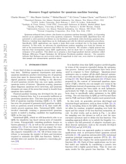 Resource frugal optimizer for quantum machine learning