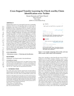 Cross-lingual Transfer Learning for Check-worthy Claim Identification
  over Twitter