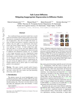 Safe Latent Diffusion: Mitigating Inappropriate Degeneration in
  Diffusion Models