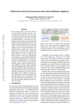 Efficient Zero-shot Event Extraction with Context-Definition Alignment