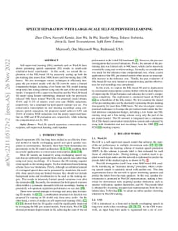 Speech separation with large-scale self-supervised learning