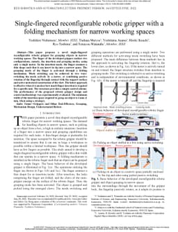 Single-Fingered Reconfigurable Robotic Gripper With a Folding Mechanism
  for Narrow Working Spaces