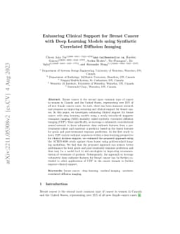 Enhancing Clinical Support for Breast Cancer with Deep Learning Models
  using Synthetic Correlated Diffusion Imaging
