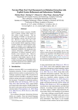 Not Just Plain Text! Fuel Document-Level Relation Extraction with
  Explicit Syntax Refinement and Subsentence Modeling