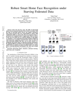 Robust Smart Home Face Recognition under Starving Federated Data