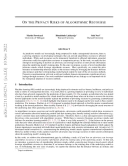 On the Privacy Risks of Algorithmic Recourse