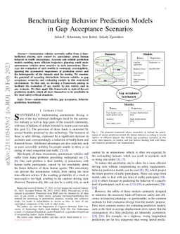 Benchmark for Models Predicting Human Behavior in Gap Acceptance
  Scenarios