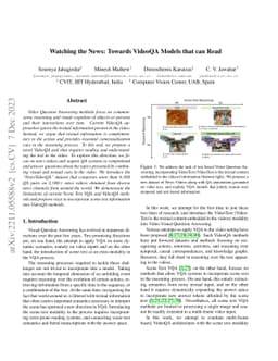 Watching the News: Towards VideoQA Models that can Read