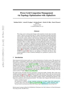 Power Grid Congestion Management via Topology Optimization with
  AlphaZero