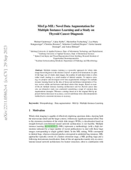 MixUp-MIL: Novel Data Augmentation for Multiple Instance Learning and a
  Study on Thyroid Cancer Diagnosis