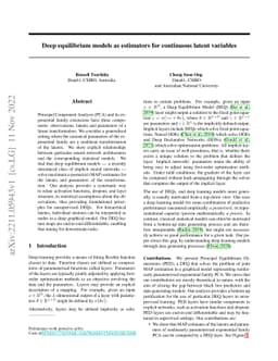 Deep equilibrium models as estimators for continuous latent variables
