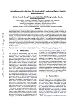 Using Persuasive Writing Strategies to Explain and Detect Health
  Misinformation