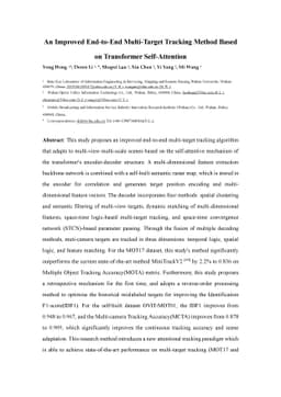 An Improved End-to-End Multi-Target Tracking Method Based on Transformer
  Self-Attention