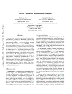 Masked Contrastive Representation Learning