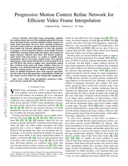 Progressive Motion Context Refine Network for Efficient Video Frame
  Interpolation