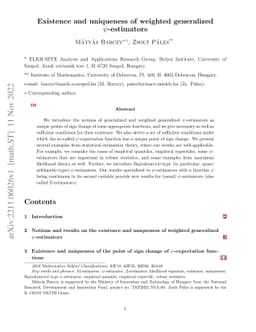 Existence and uniqueness of weighted generalized $ψ$-estimators