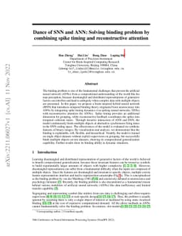 Dance of SNN and ANN: Solving binding problem by combining spike timing
  and reconstructive attention
