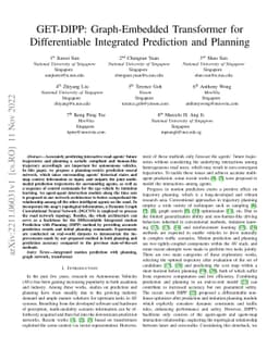 GET-DIPP: Graph-Embedded Transformer for Differentiable Integrated
  Prediction and Planning