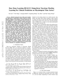 Does Deep Learning REALLY Outperform Non-deep Machine Learning for
  Clinical Prediction on Physiological Time Series?