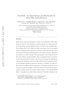 SceneFake: An Initial Dataset and Benchmarks for Scene Fake Audio
  Detection