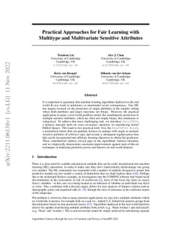 Practical Approaches for Fair Learning with Multitype and Multivariate
  Sensitive Attributes