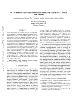 An unobtrusive quality supervision approach for medical image annotation