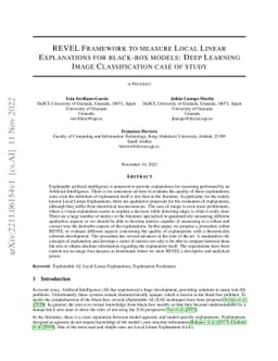 REVEL Framework to measure Local Linear Explanations for black-box
  models: Deep Learning Image Classification case of study