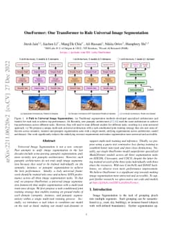 OneFormer: One Transformer to Rule Universal Image Segmentation