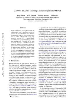 ALANNO: An Active Learning Annotation System for Mortals
