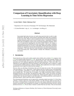 Comparison of Uncertainty Quantification with Deep Learning in Time
  Series Regression