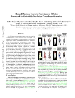 HumanDiffusion: a Coarse-to-Fine Alignment Diffusion Framework for
  Controllable Text-Driven Person Image Generation