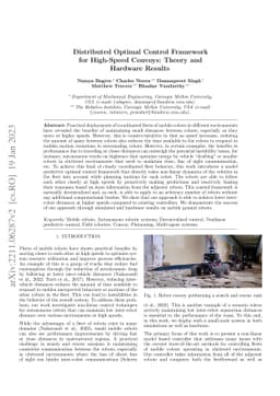Distributed Optimal Control Framework for High-Speed Convoys: Theory and
  Hardware Results
