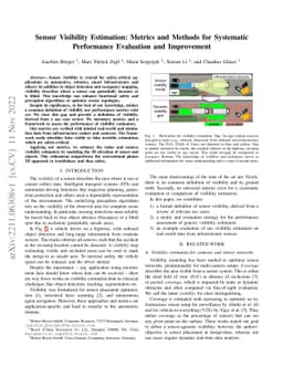 Sensor Visibility Estimation: Metrics and Methods for Systematic
  Performance Evaluation and Improvement