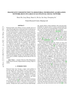 Fraudulent User Detection Via Behavior Information Aggregation Network
  (BIAN) On Large-Scale Financial Social Network