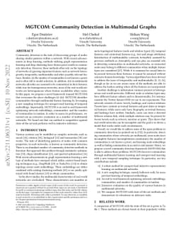 MGTCOM: Community Detection in Multimodal Graphs