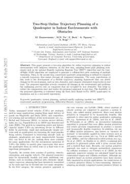 Two-Step Online Trajectory Planning of a Quadcopter in Indoor
  Environments with Obstacles