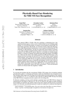 Physically-Based Face Rendering for NIR-VIS Face Recognition