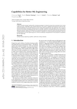 Capabilities for Better ML Engineering