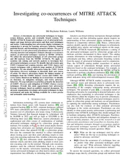 Investigating co-occurrences of MITRE ATT\&CK Techniques