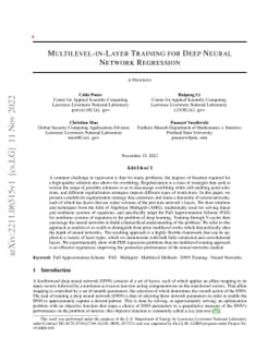 Multilevel-in-Layer Training for Deep Neural Network Regression