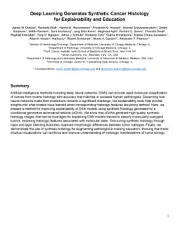 Deep Learning Generates Synthetic Cancer Histology for Explainability
  and Education