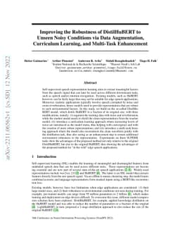 Improving the Robustness of DistilHuBERT to Unseen Noisy Conditions via
  Data Augmentation, Curriculum Learning, and Multi-Task Enhancement