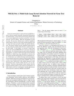 MSLKANet: A Multi-Scale Large Kernel Attention Network for Scene Text
  Removal