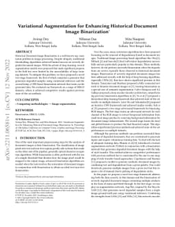 Variational Augmentation for Enhancing Historical Document Image
  Binarization