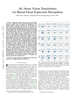 AU-Aware Vision Transformers for Biased Facial Expression Recognition