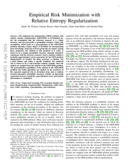 Empirical Risk Minimization with Relative Entropy Regularization